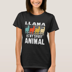Llama Vintage-Amerikanische-Flagge-Spirit-Animal T-Shirt