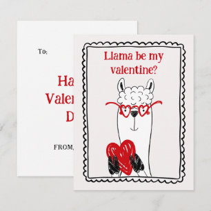 Llama von meinem Valentinstag Lustiger Kinder Vale Mitteilungskarte