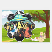 Llama vs Evil Tintenfisch Epic Space Battle Geschenkpapier Set (Vorderseite 2)