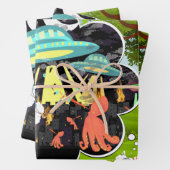 Llama vs Evil Tintenfisch Epic Space Battle Geschenkpapier Set (Beispiel)