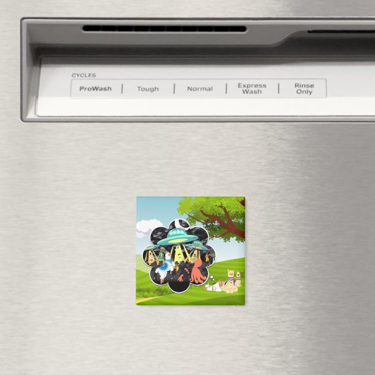 Llama vs Evil Tintenfisch Epic Space Battle Magnet (In Situ (Geschirrspüler))