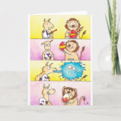 Llama VS Lion Easter 2 Grußkarte von N. Janes Karte (Vorderseite)