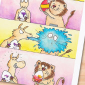 Llama VS Lion Easter 2 Postkarte von N. Janes