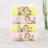 Llama VS Lion Oaster Grußkarte von N. Janes Karte (Vorderseite)