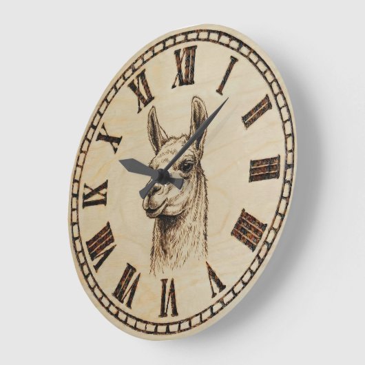 Llama Wall Clock Große Wanduhr (Winkel)