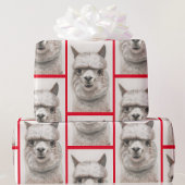 Llama Watercolor Wrapping Paper Alpaca lächelt Geschenkpapier