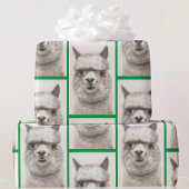Llama Watercolor Wrapping Paper Alpaca lächelt Geschenkpapier