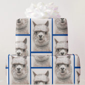 Llama Watercolor Wrapping Paper Alpaca lächelt Geschenkpapier