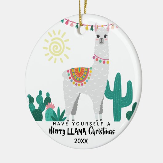Llama Weihnachten Funny Ornament (Links)