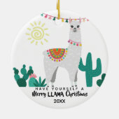 Llama Weihnachten Funny Ornament (Hinten)