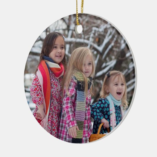 Llama Weihnachts-Foto Keramik Ornament (Links)