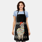 Llama Weihnachtsbeleuchtung Ugly Xmas Sweater Holi Schürze (Getragen)