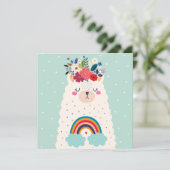 Llama-Weihnachtskarte Feiertagskarte (Stehend Vorderseite)