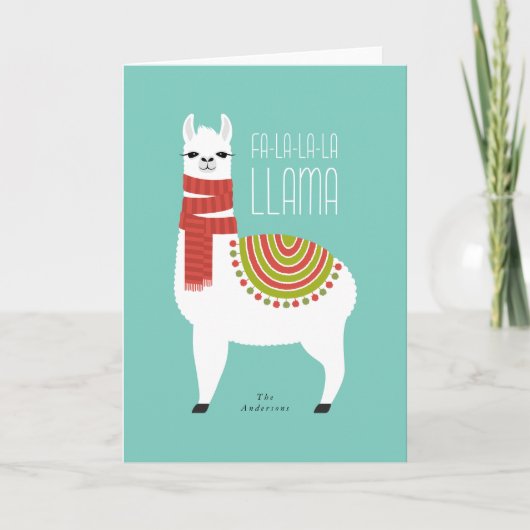 Llama Weihnachtskarte Feiertagskarte (Vorderseite)