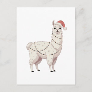 Llama Weihnachtslichter Robuste Tiere Liebhaber Al Ankündigungspostkarte