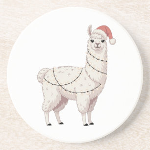 Llama Weihnachtslichter Robuste Tiere Liebhaber Al Getränkeuntersetzer