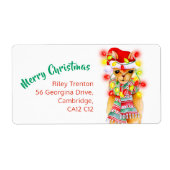 Llama whimsy Aquarell fröhliche Weihnachtsantwort (Vorne)