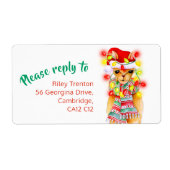 Llama whimsy watercolor Weihnachtsantwort (Vorne)