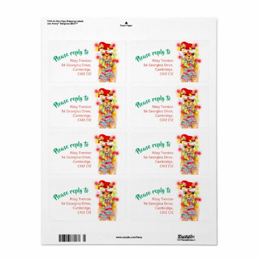 Llama whimsy watercolor Weihnachtsantwort (Vorne)