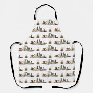 Llama-Wiese-All-Over-Print-Schürze (Farbe wählen) Schürze