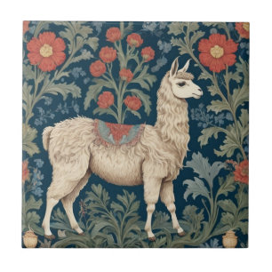 Llama William Morris Stil Rechts gegenüber Fliese