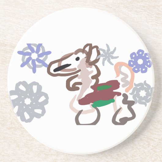 Llama winter fun getränkeuntersetzer (Vorne)