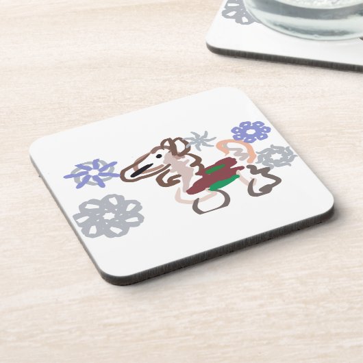 Llama winter fun getränkeuntersetzer (Linke Seite)