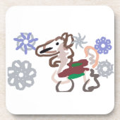 Llama winter fun getränkeuntersetzer (Vorderseite)