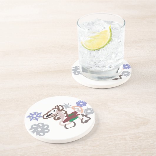 Llama winter fun getränkeuntersetzer (Seite)