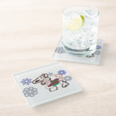 Llama winter fun glasuntersetzer (Schrägansicht)