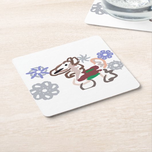 Llama winter fun rechteckiger pappuntersetzer (angewinkelt)