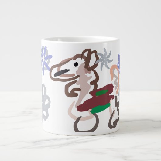 Llama-Winter-Spaß Jumbo-Tasse (Vorderseite)