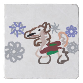 Llama-Winter-Spaß Töpfeuntersetzer