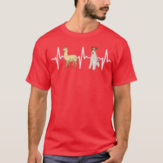 Llama Wire for Terrier Heartbeat Dog Lover T-Shirt