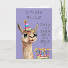 Llama With Birthday Cake Birthday Card Karte