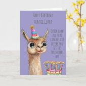 Llama With Birthday Cake Birthday Card Karte (Gelbe Blume)