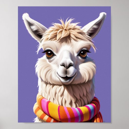 Llama Wrapped in Warmth: Scarf Edition Poster (Vorne)