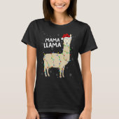 Llama Xmas Lights Mama Llama Weihnachten T-Shirt (Vorderseite)