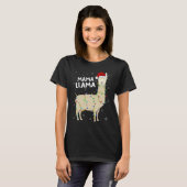 Llama Xmas Lights Mama Llama Weihnachten T-Shirt (Vorne ganz)