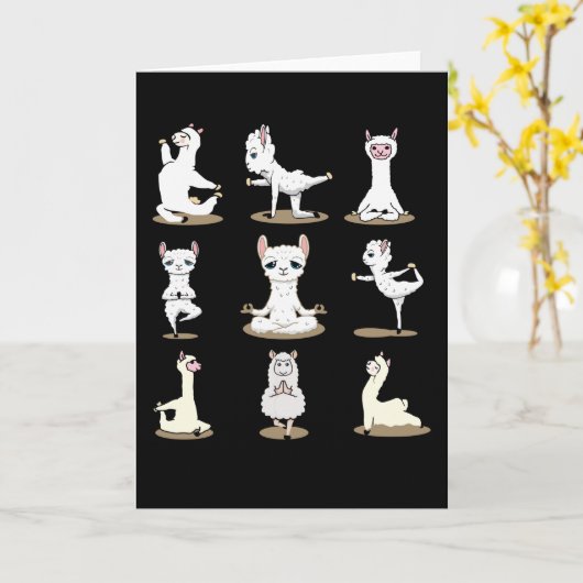 Llama Yoga Karte (Gelbe Blume)