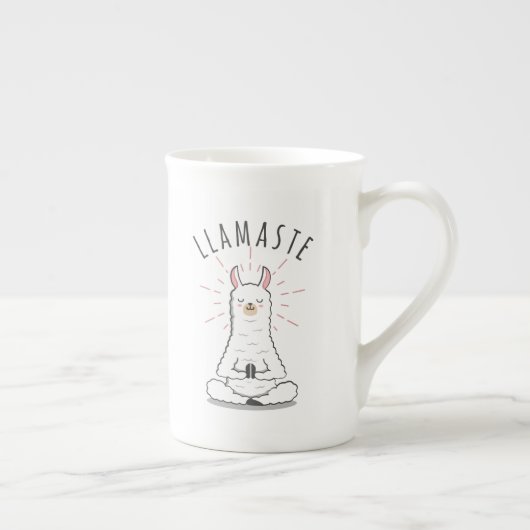Llama Yoga Pose mit Lamaste-Kaffee-Tasse Porzellantasse (Rechts)