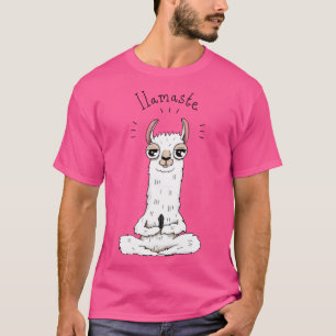 Llama-Yoga-Pose mit Llamaste-Jungen T-Shirt