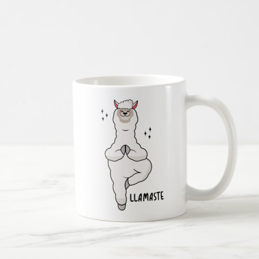 Llama Yoga Pose With Llamaste Kaffeetasse (Rechts)