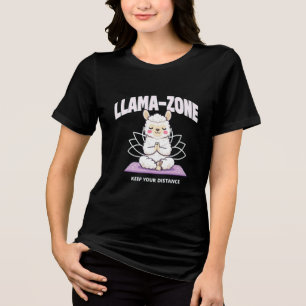 Llama Yoga Zone - Funny Meditating Llama Social Tri-Blend Shirt
