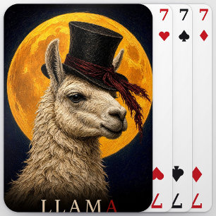 Llama-Zylinderhut-Gotischer Surrealismus Spielkarten