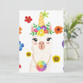 Llamacorn Blank Invitation 5x 7 Karte (Stehend Vorderseite)