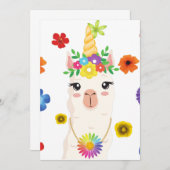 Llamacorn Blank Invitation 5x 7 Karte (Vorne/Hinten)