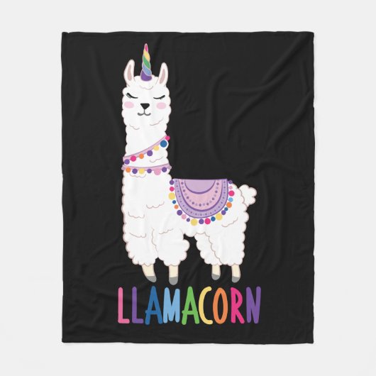 Llamacorn - Funny Unicorn Llama Fleecedecke (Vorderseite)