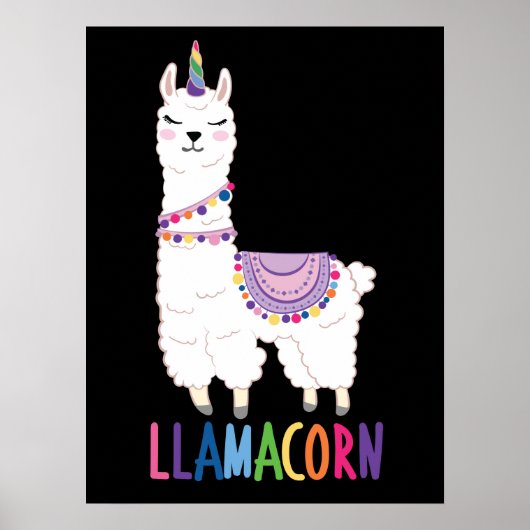 Llamacorn - Funny Unicorn Llama Poster (Vorne)