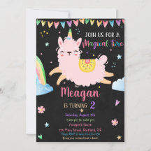 Llamacorn Geburtstagseinladung Magischer Geburtsta